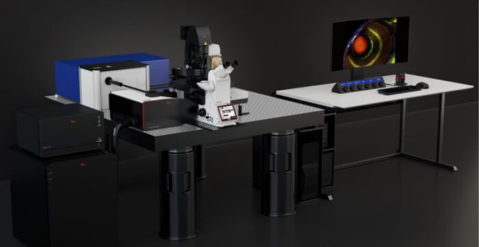 The Stellaris 8 Microscope system with desk and control PC